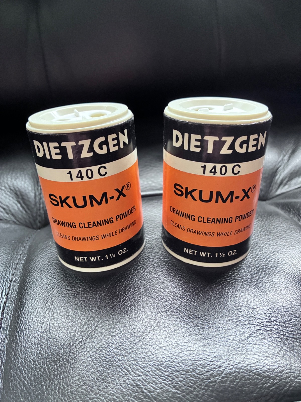 2 Vintage Brand New Dietzgen 140 C Skum-X Drawing Cleaning Powder 1 1/2 Oz
