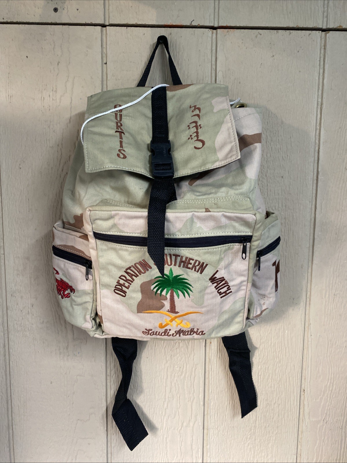 Operation Southern Watch Camo Backpack Saudi Arabia Camel Red Stinging Scorpion