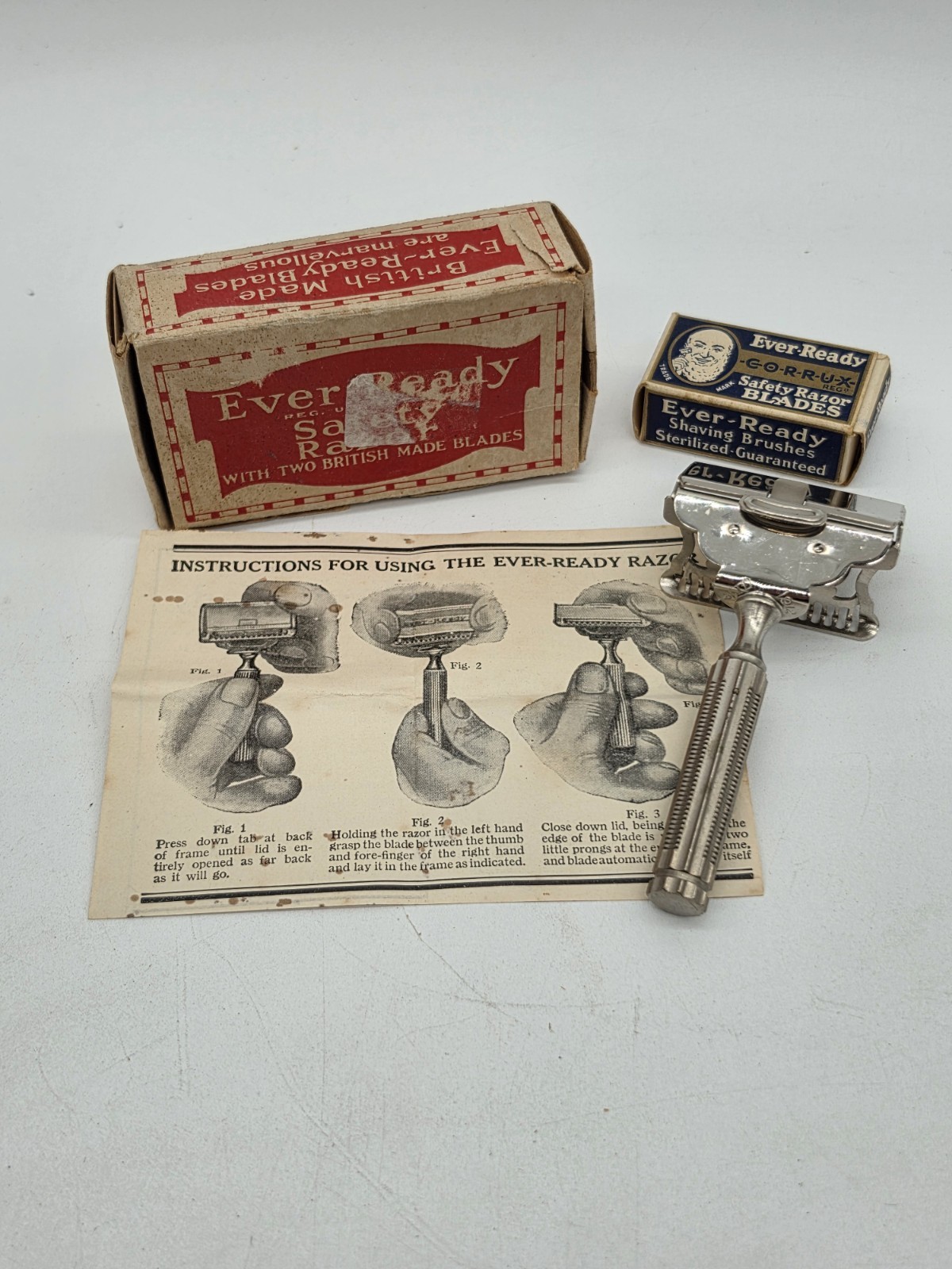 Vintage EVER-READY Safety Razor with blades, Instructions And Box Vintage EVER-READY Safety Razor with blades, Instructions And Box