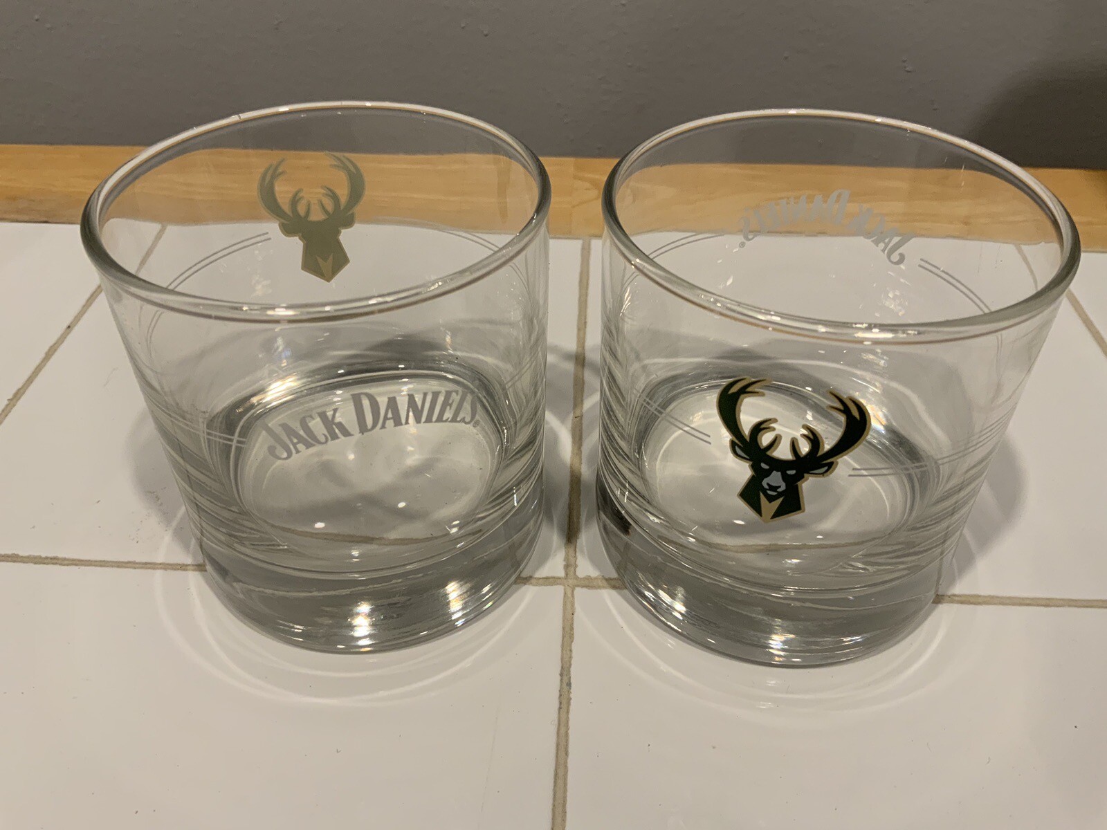 2x JACK DANIELS MILWAUKEE BUCKS NBA OLD FASHIONED GLASS 2x JACK DANIELS MILWAUKEE BUCKS NBA OLD FASHIONED GLASS