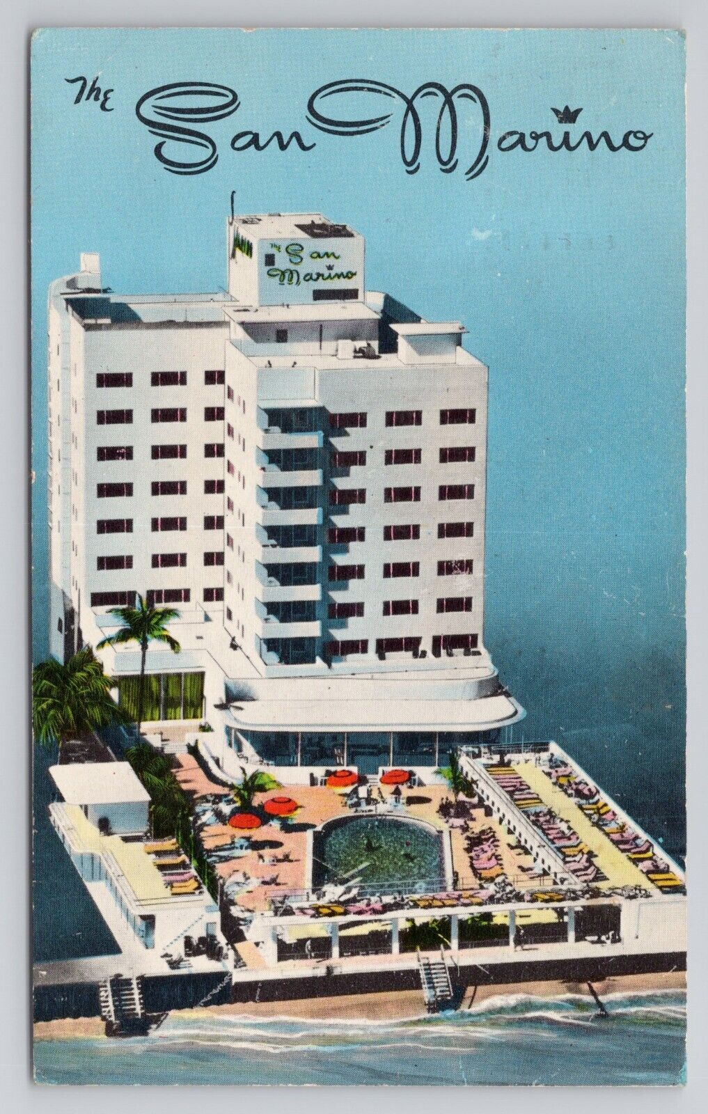 Postcard The San Marino Miami Beach Florida 1954