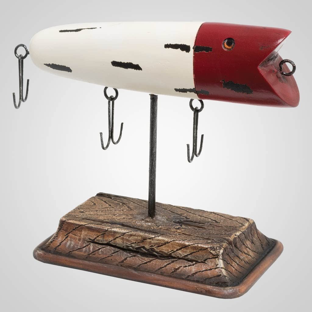 Lipco Polystone Fishing Lure Figurine on Stand 6.5in Tabletop Decor Lipco Polystone Fishing Lure Figurine on Stand 6.5in Tabletop Decor