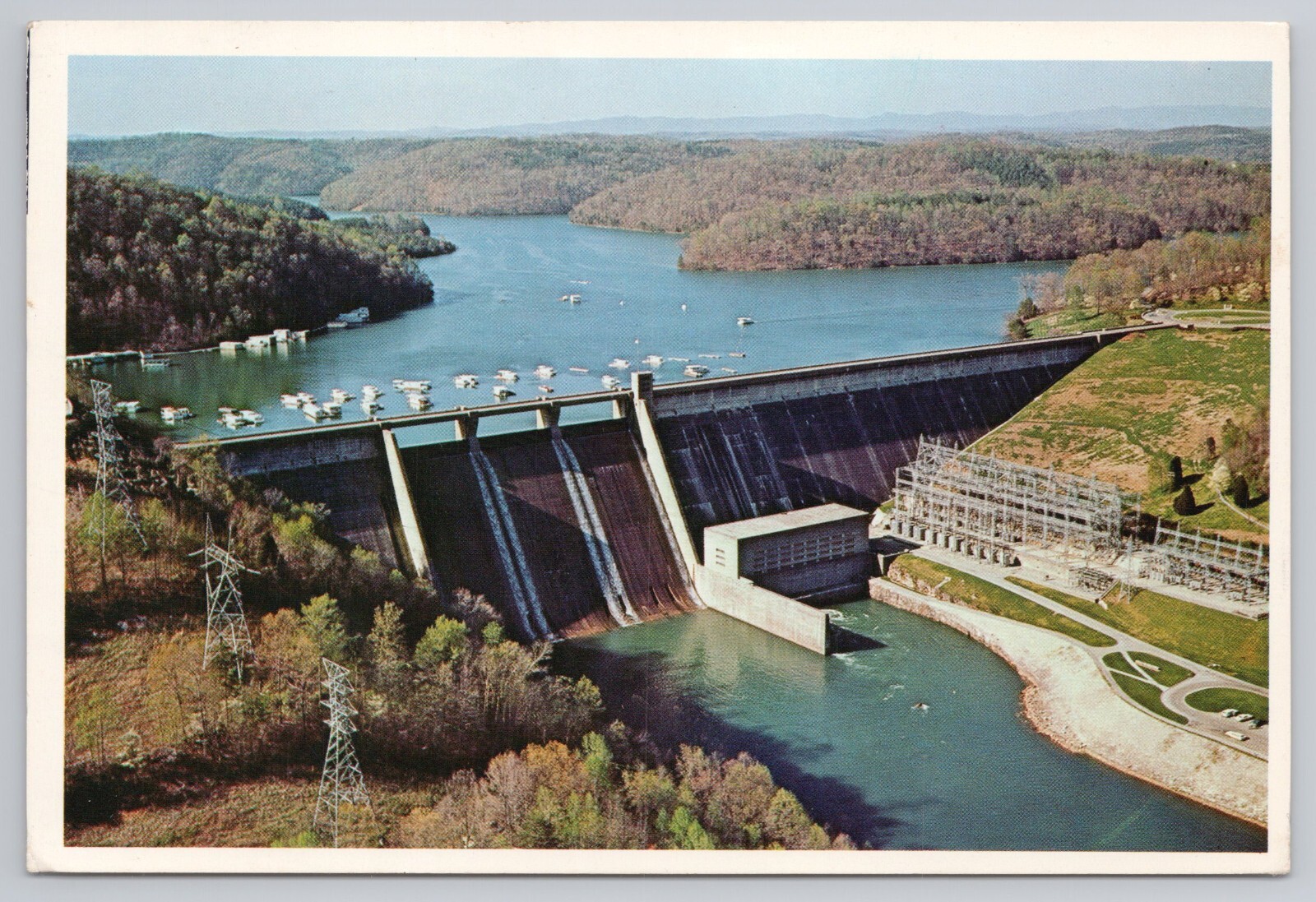 Postcard NORRIS DAM NORRIS, TN. Aerial View built by T.V.A.