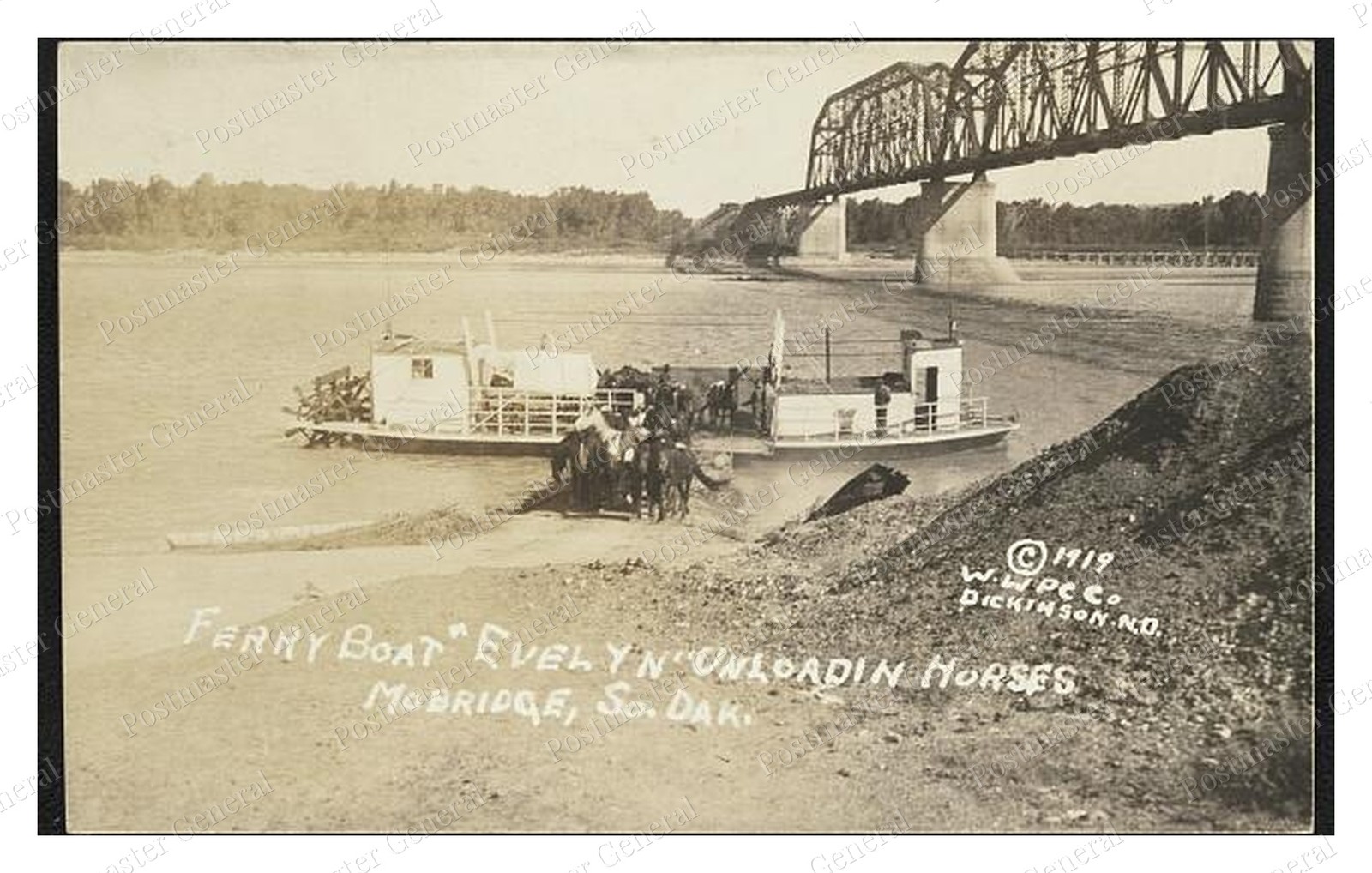 Mobridge South Dakota Ferry Evelyn Standard Postcard COPY RPPC
