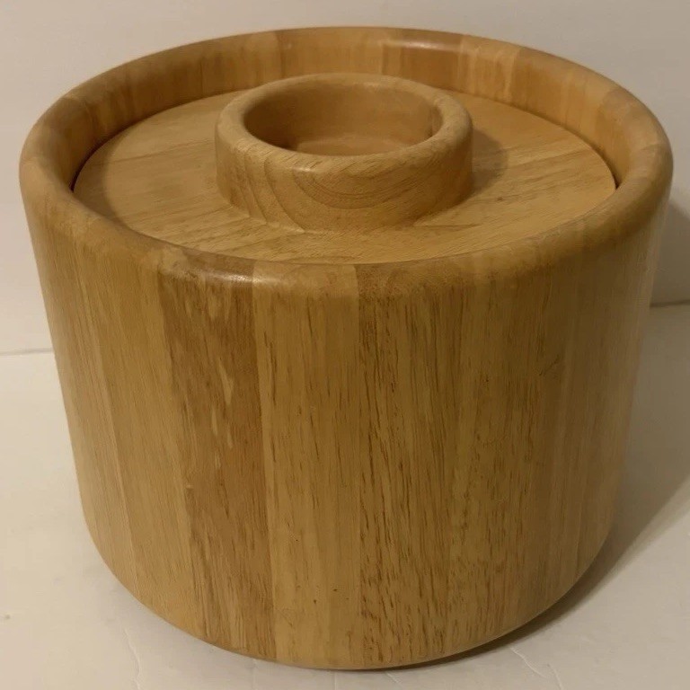 Vintage MCM Dansk Blond Wood Ice Bucket JHQ Vintage MCM Dansk Blond Wood Ice Bucket JHQ