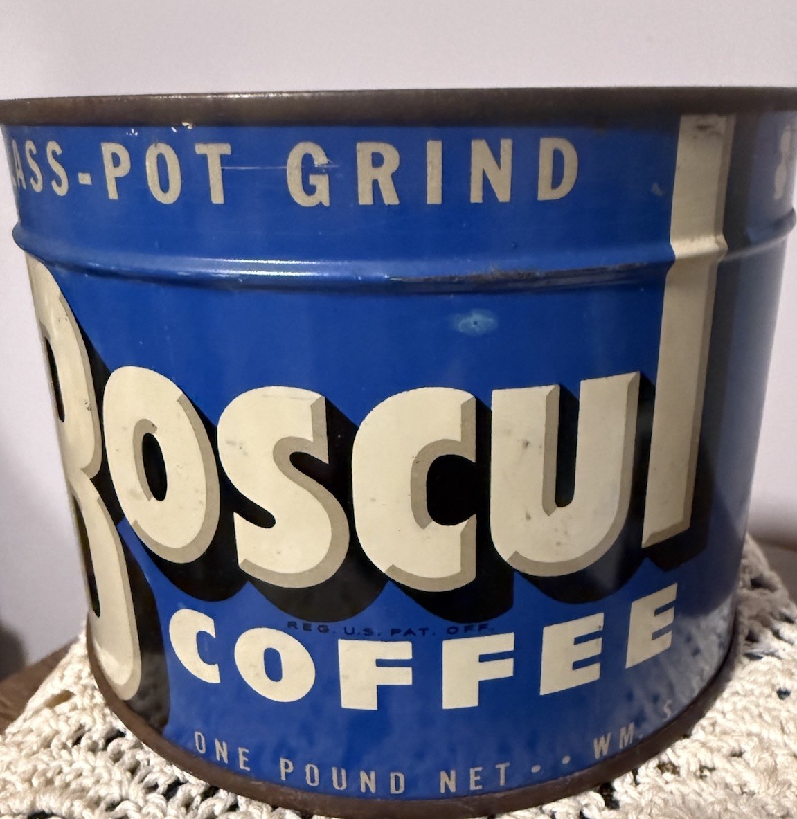 VINTAGE BOSCUL “FULL” #1 COFFEE TIN CAN