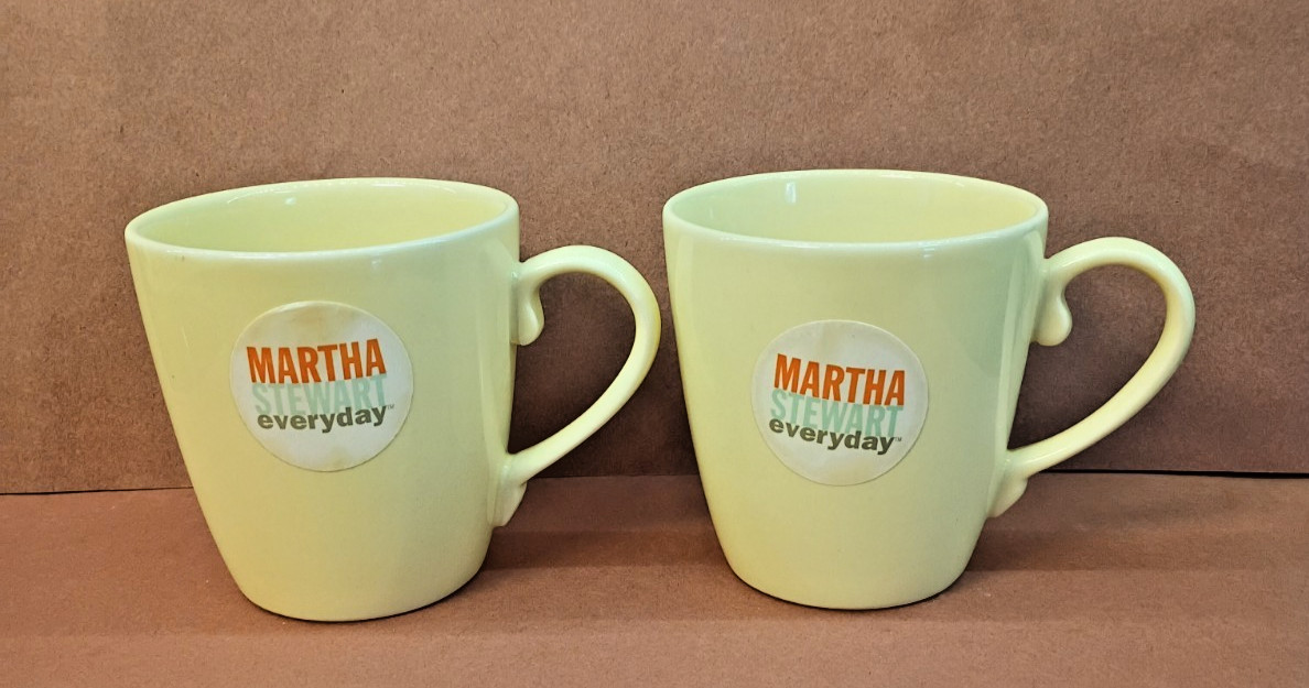 New Old Stock Martha Stewart Everyday Ceramic Coffee Cups Mugs Pastel Yellow New Old Stock Martha Stewart Everyday Ceramic Coffee Cups Mugs Pastel Yellow