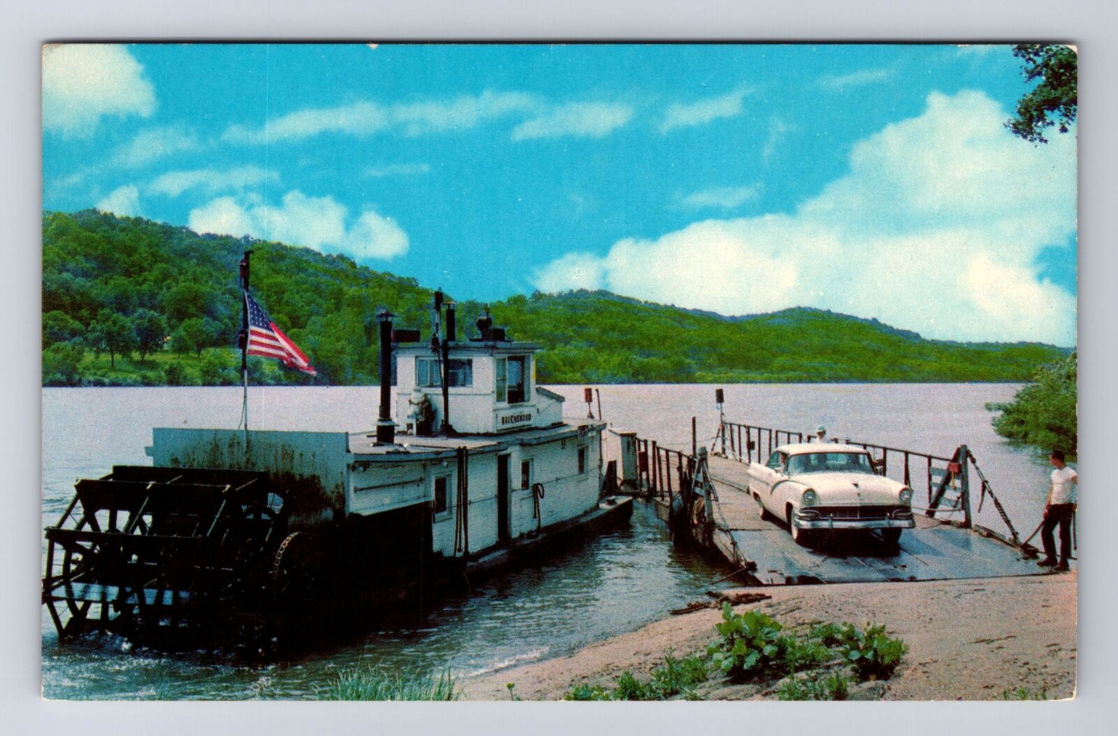 Ravenswood WV-West Virginia, Ravenswood Ferry, Ohio River Vintage Postcard