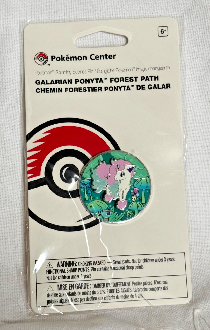 Pokemon Center Galarian Ponyta Forest Path Spinning Scenes Pin 2022 Sealed