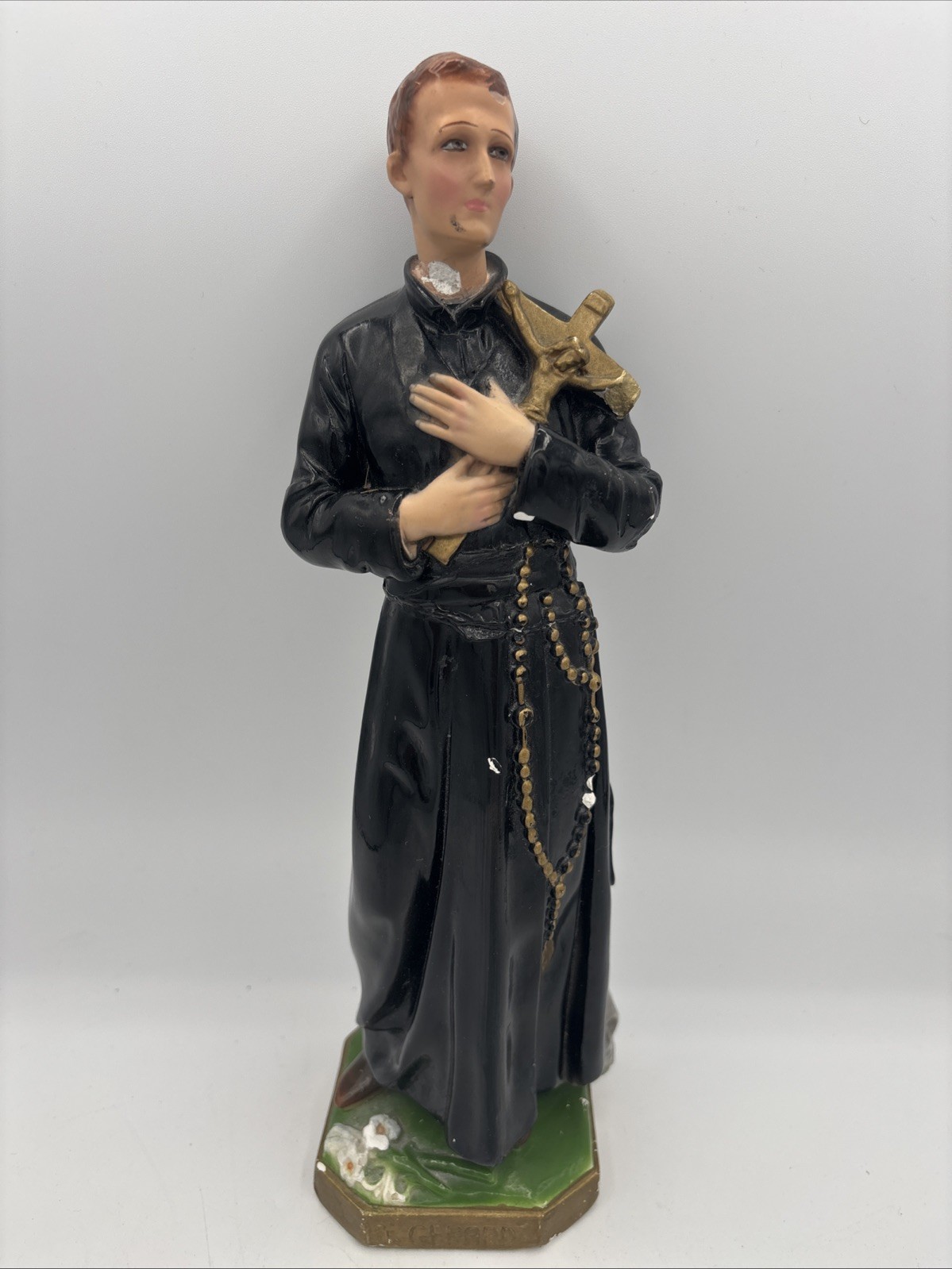 VTG Saint Gerard Majella Patron Saint of Expectant Mothers Plaster Statue Italy