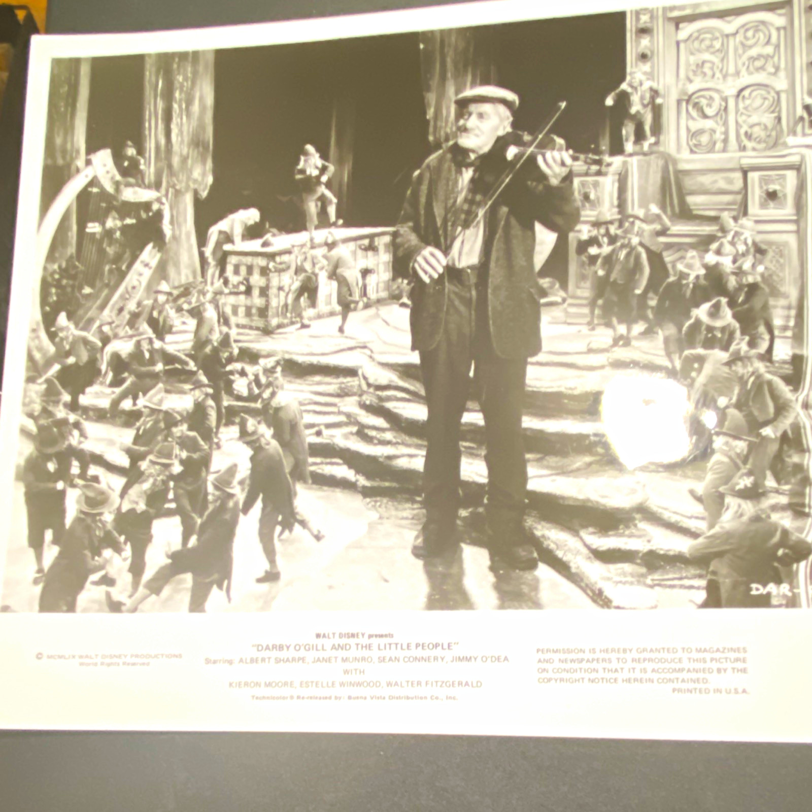Vintage B&W Press Photograph Lot of 4 Sean Connery Darby O\'Gill Movie