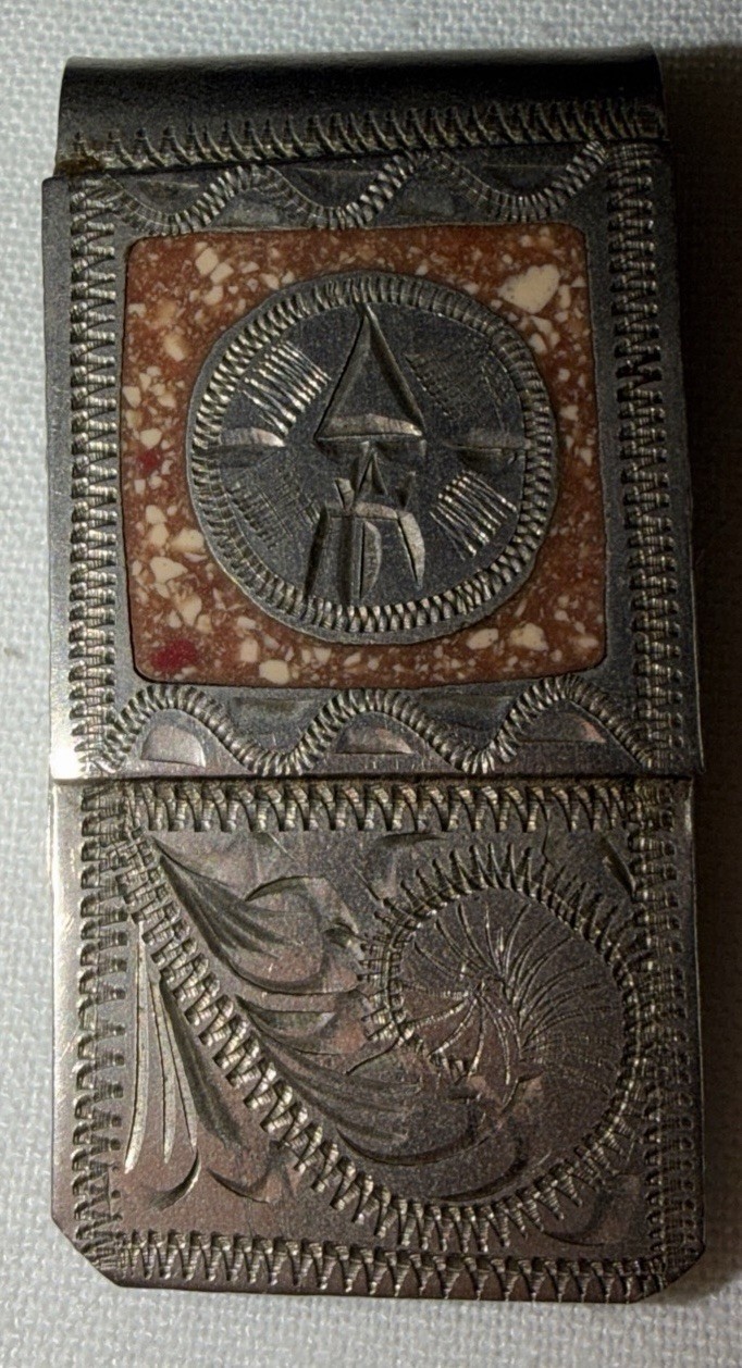 Vintage Aztec Sun Calendar Alpaca Mexico Money Clip Vintage Aztec Sun Calendar Alpaca Mexico Money Clip