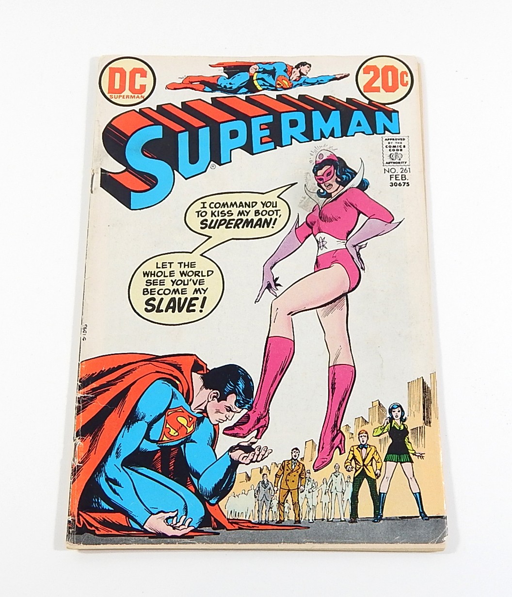 Superman #261 Bronze Comic Book DC 1973 GD Classic Star Sapphire Boot Kiss Cover