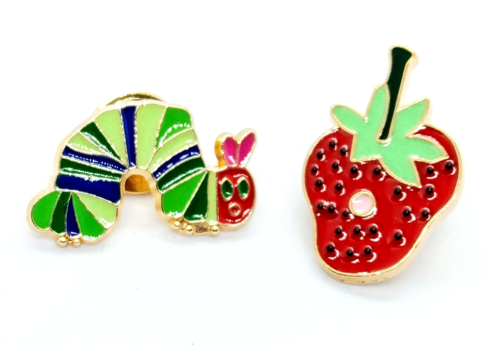 THE VERY HUNGRY CATERPILLAR & STRAWBERRY PINS (2pcs) Children's Book Brooches