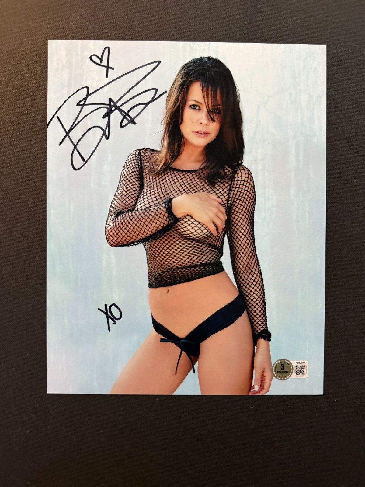 Brooke Burke Rare autographed signed sexy actress model 8x10 photo Beckett BAS