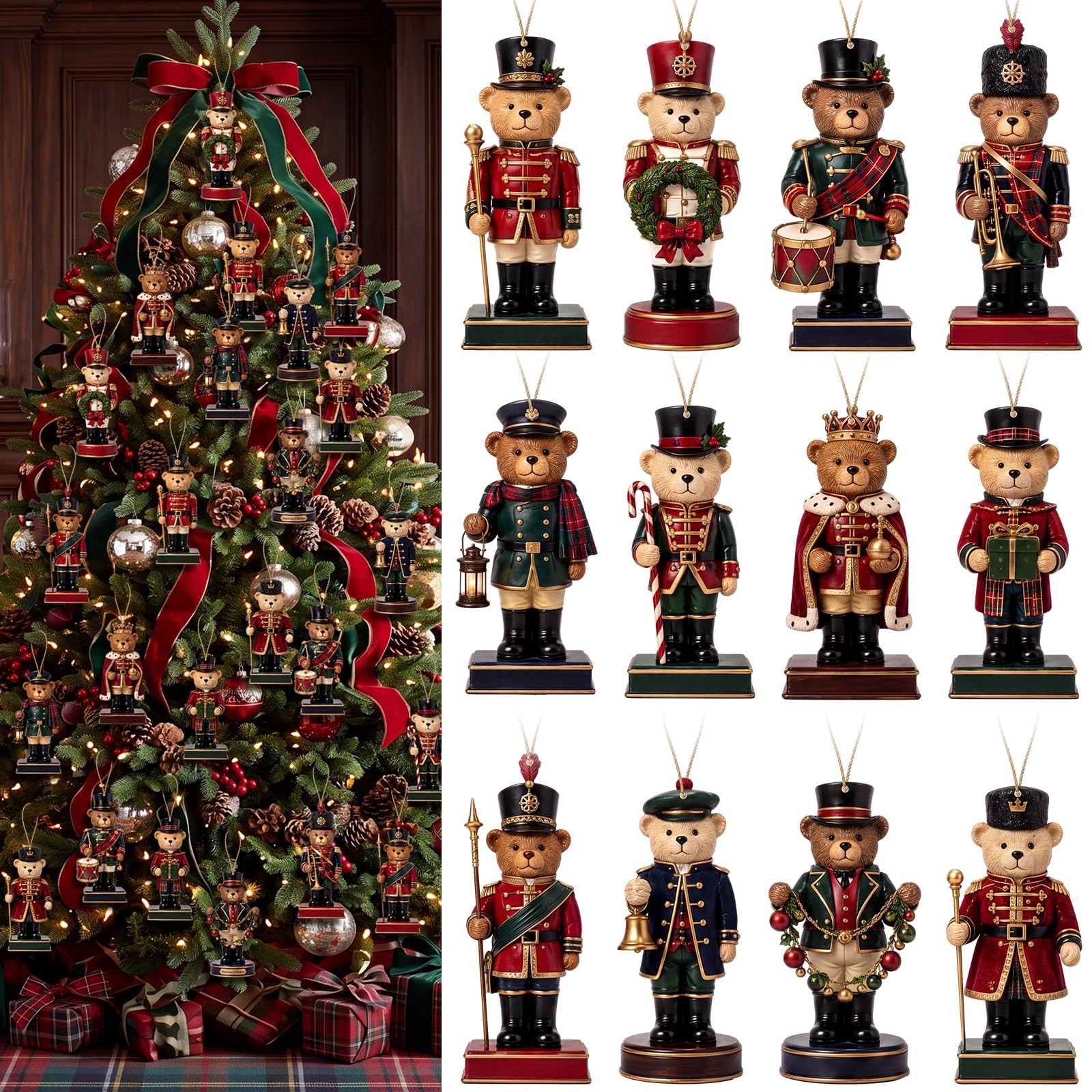 36pcs Christmas Teddy Bear Ornaments - 3.94\