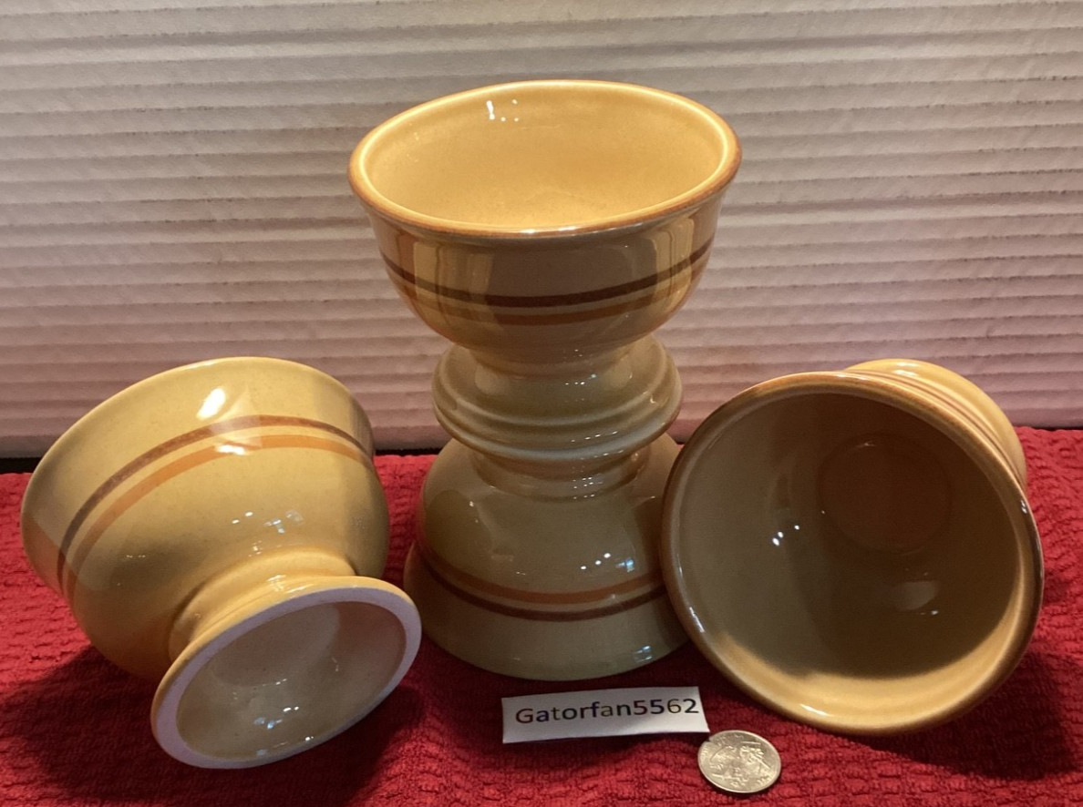VTG Pfaltzgraff Americana Lot of 4 Footed Desert Ice Cream Sherbert Bowls 8 oz.