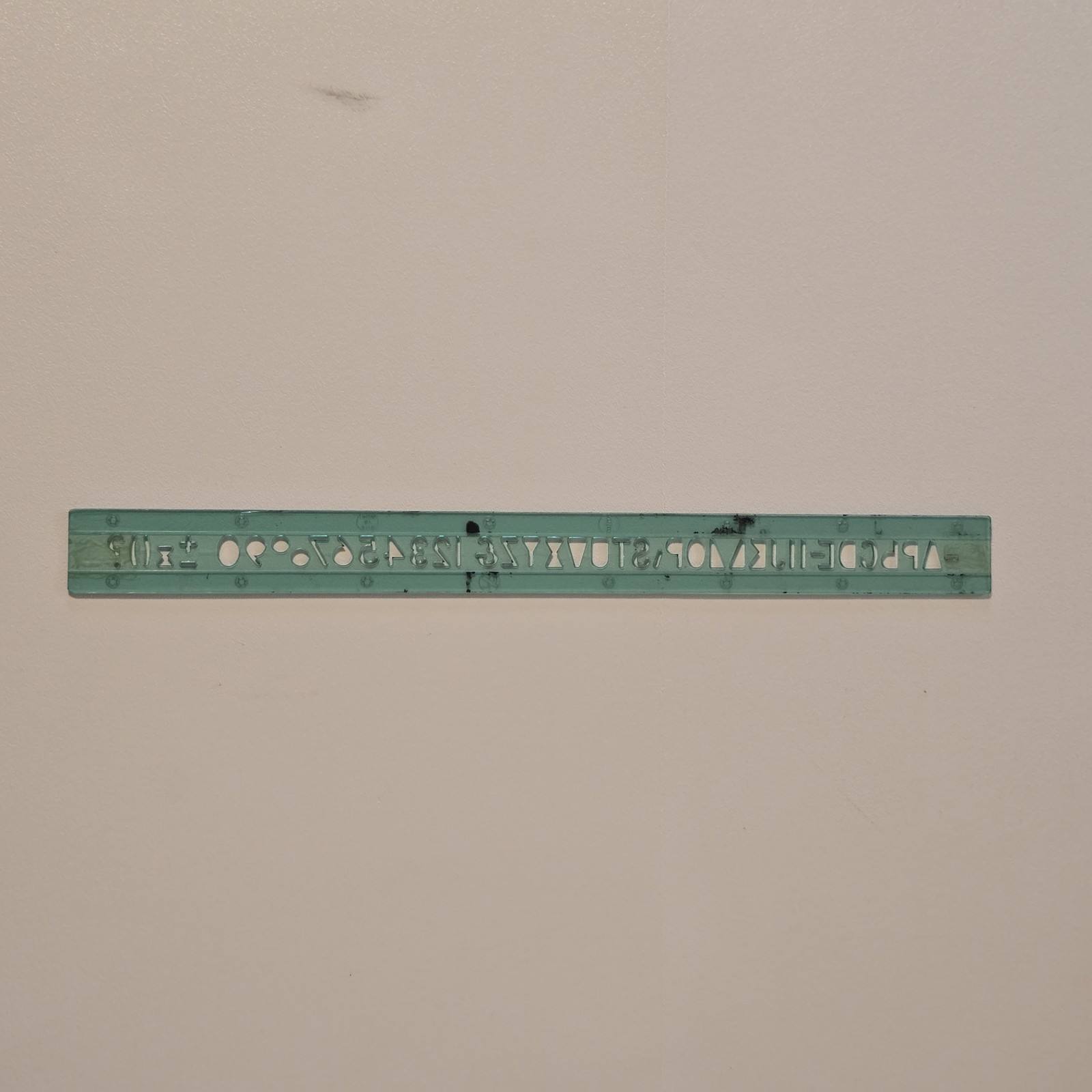 Vtg C-Thru Lettering Guide Template Drafting Stencil Green Alphabet Number Ruler