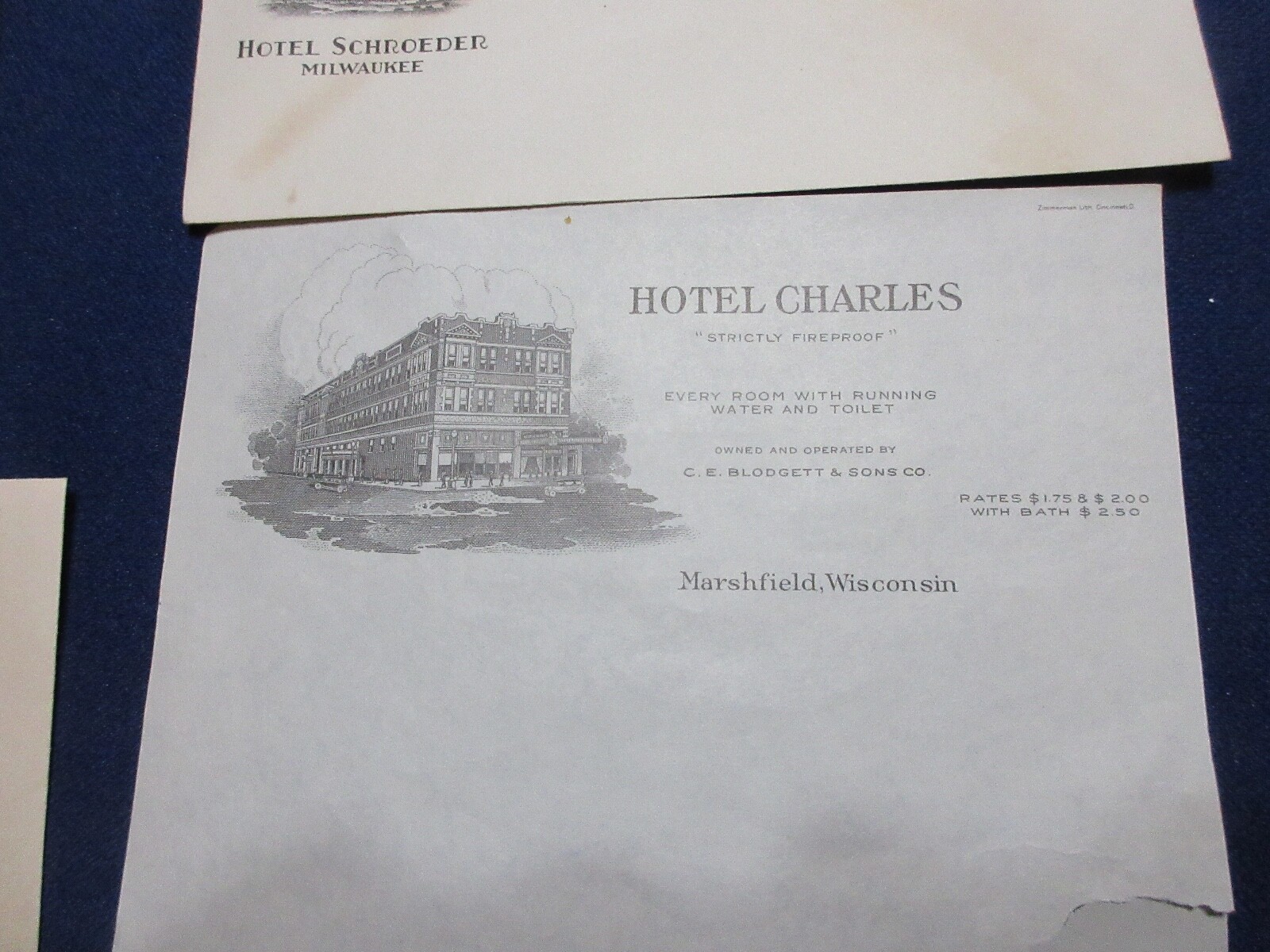 4 c1930'S WISCONSIN LETTERHEADS ENVELOPES MARSHFIELD EAU CLAIRE MANITOWOC   #4
