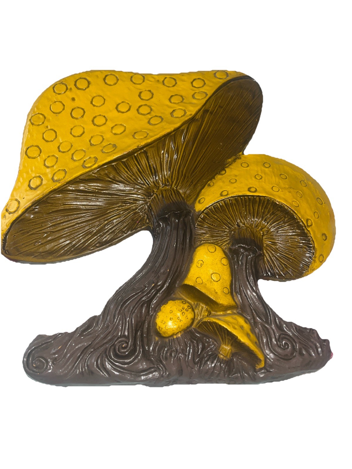 MCM Mushroom Wall plaque Yellow Brown  MARKED ‘76 HODA Burwood
