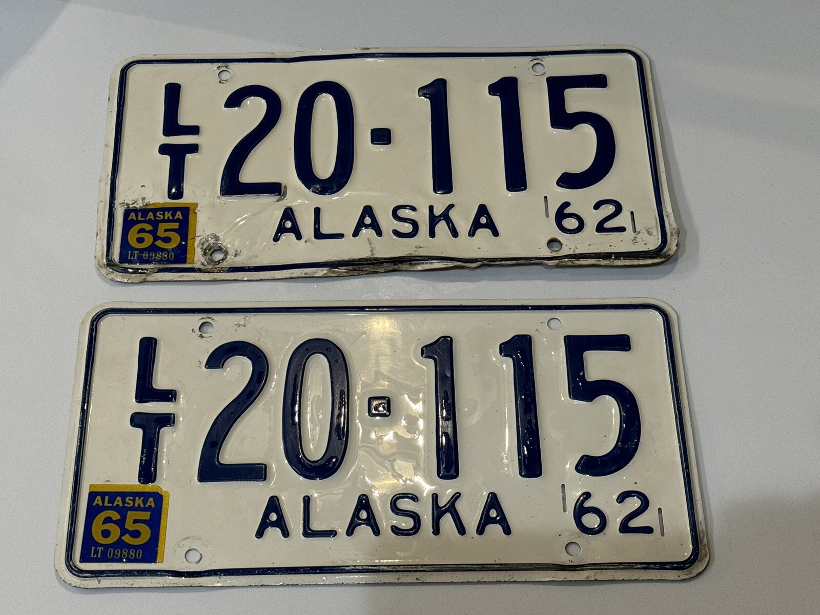 1962 Alaska license plate Set