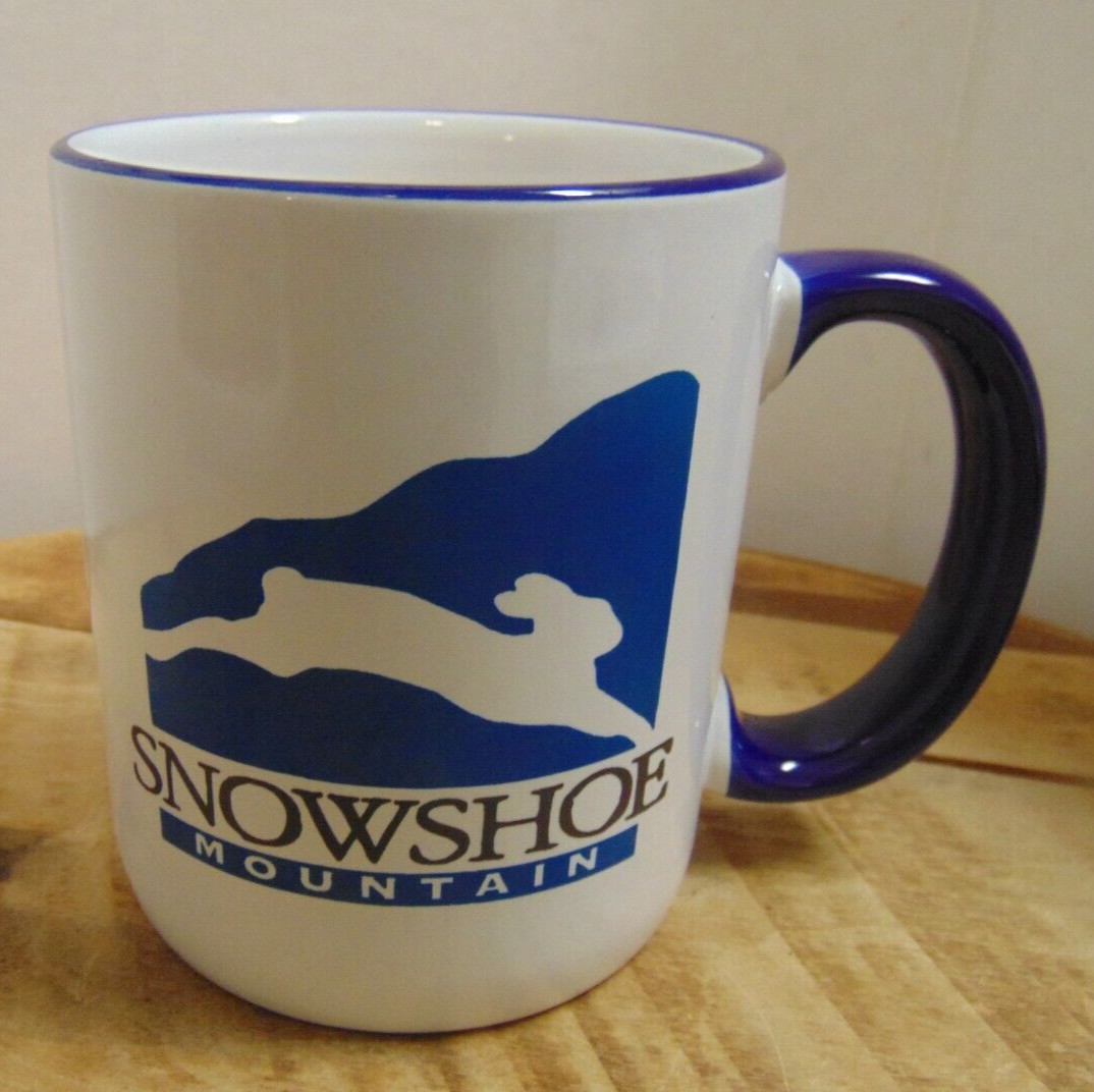 Snowshoe Mountain West Virginia Blue & White Mug