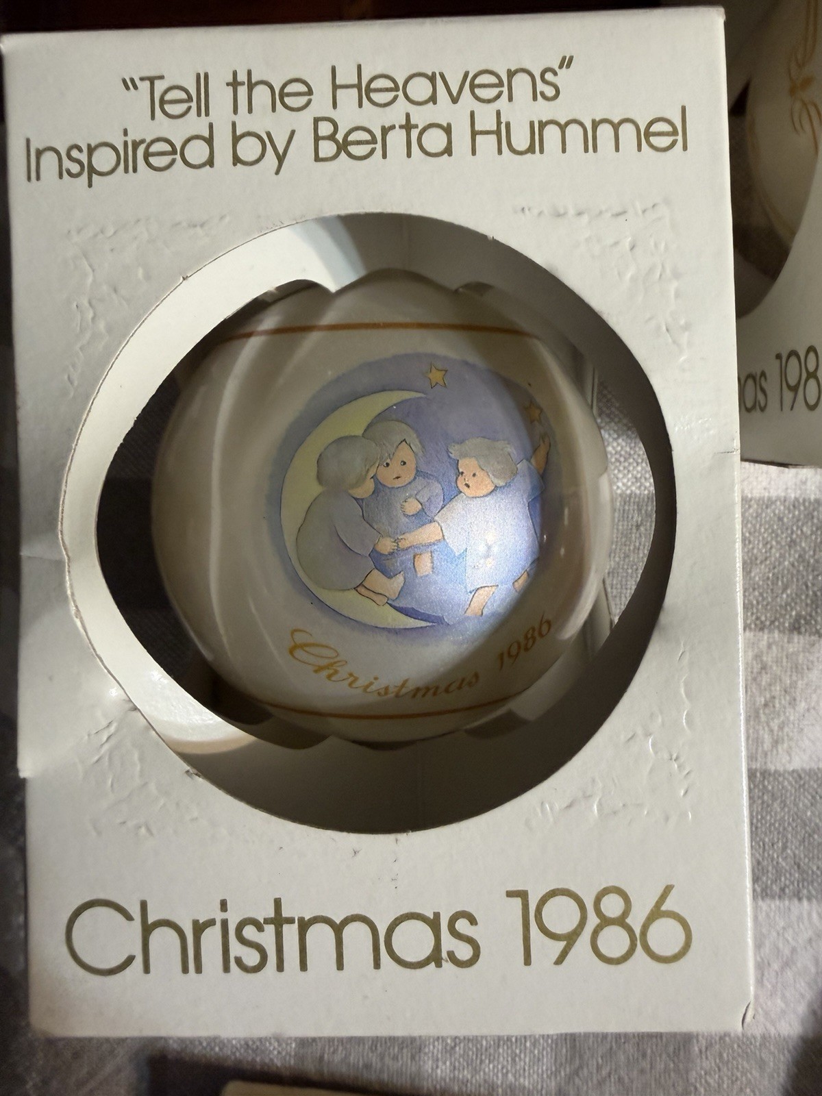 Vintage 1986 Schmid Berta Hummel Angel Tell The Heavens Glass Ornament
