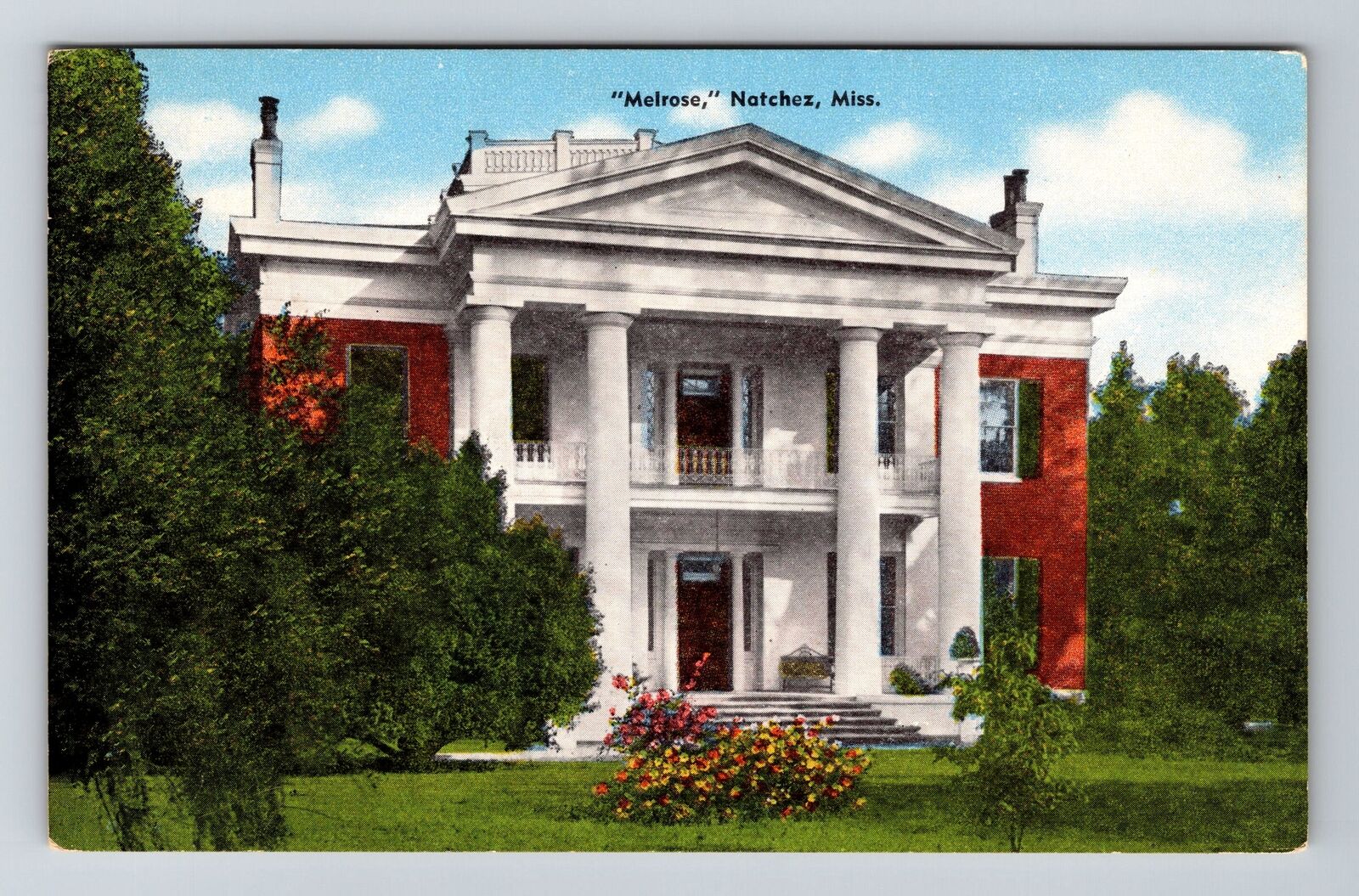 Natchez MS-Mississippi, Melrose Vintage Souvenir Postcard