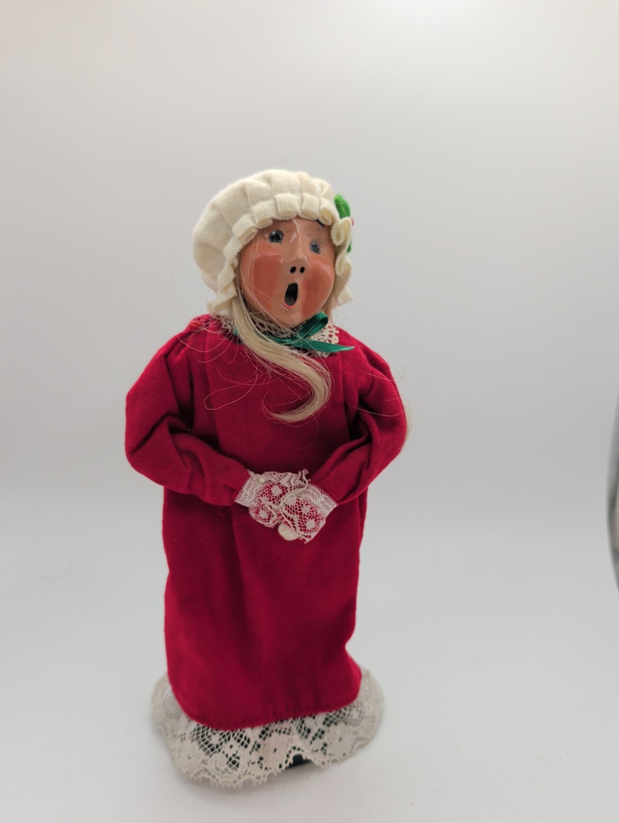 1987 Byers Choice The Carolers Lady In Red Nightie White Bonnet 10 1987 Byers Choice The Carolers Lady In Red Nightie White Bonnet 10