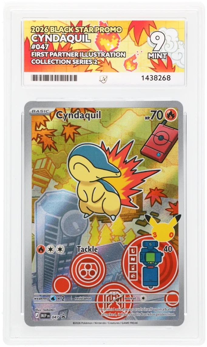 ACE 9 - Cyndaquil MEP 047 Black Star Promo Pokemon First Partner Illustration