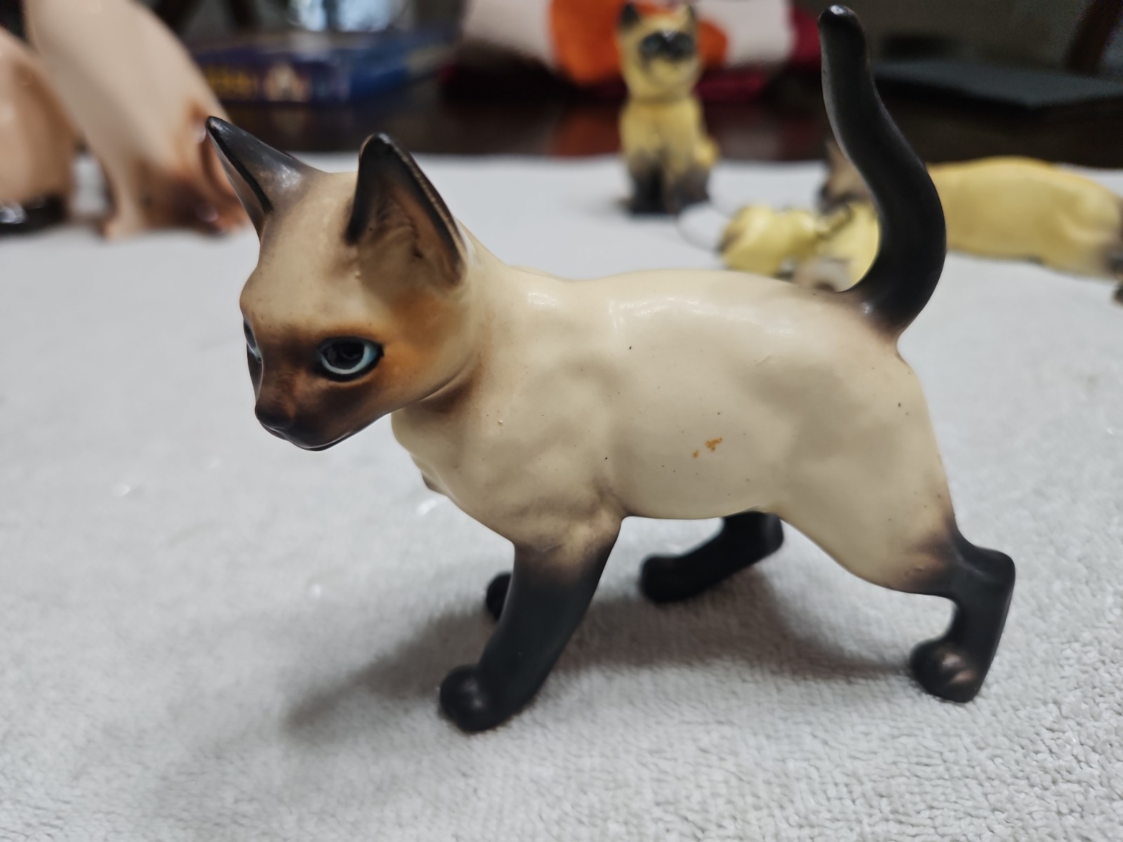 Vtg Norleans Siamese Cat Figurine Ceramic Kitten 3.75\