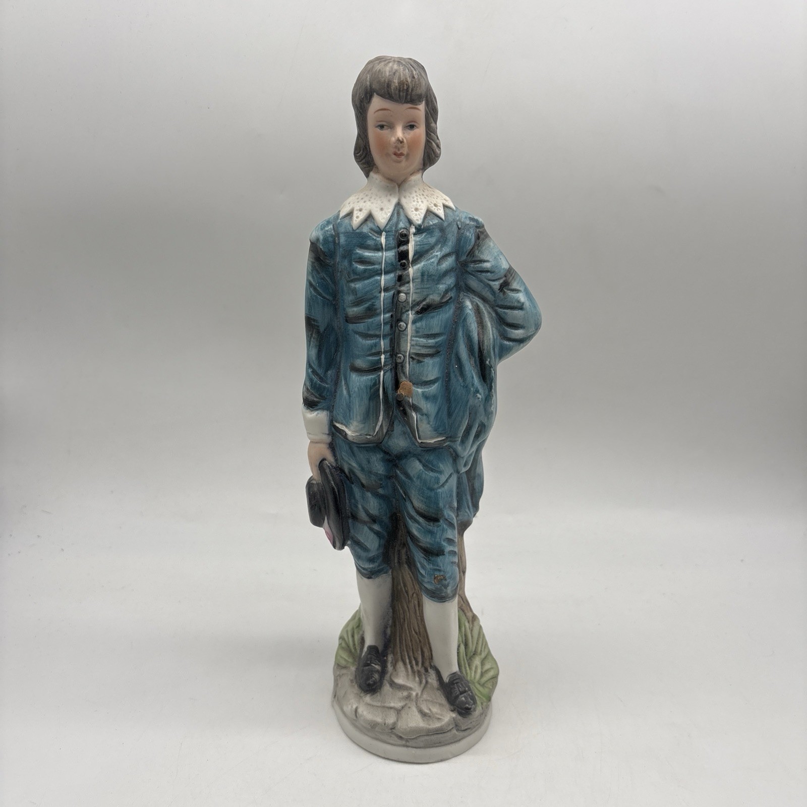 Vintage Colonial Gentleman Blue Boy Ceramic Figurine