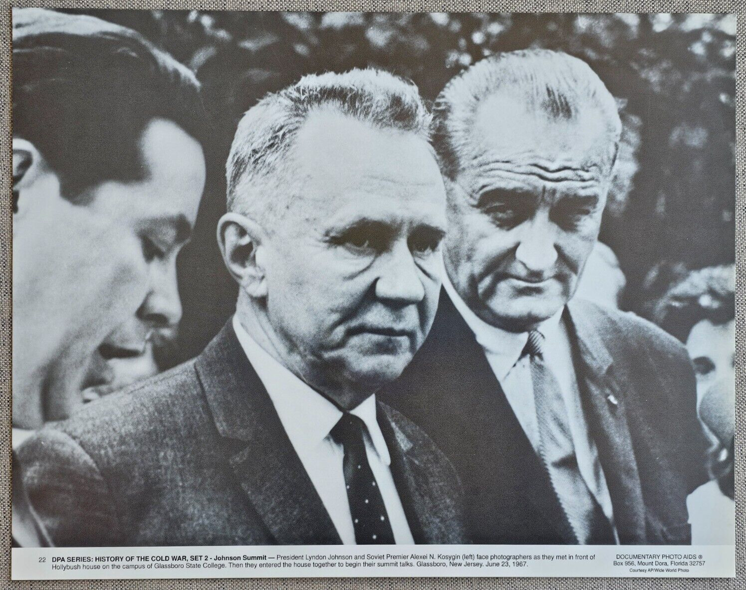 11x14 PHOTO US PRESIDENT LYNDON B. JOHNSON & ALEXEI KOSYGIN AT GLASSBORO SUMMIT