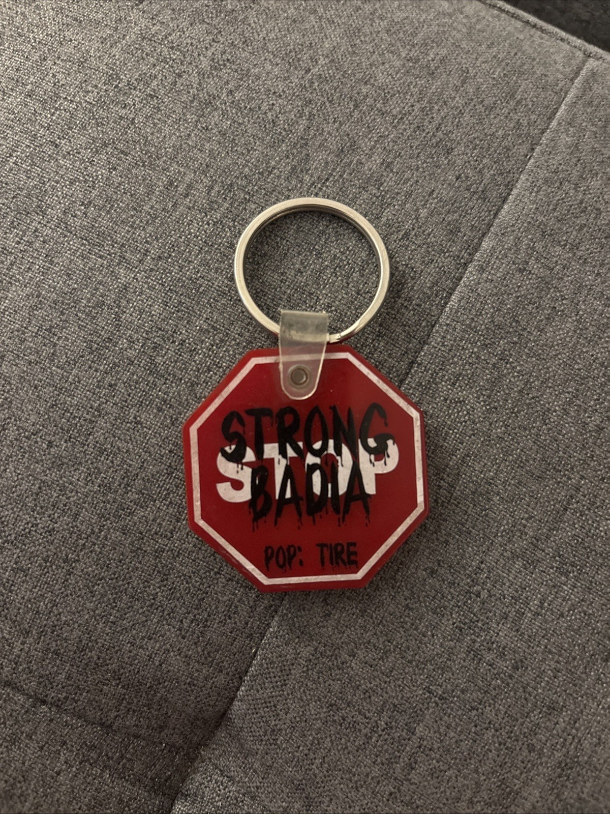 Homestar Runner Strong Bad Stop Sign Keychain Pop Tire Vintage