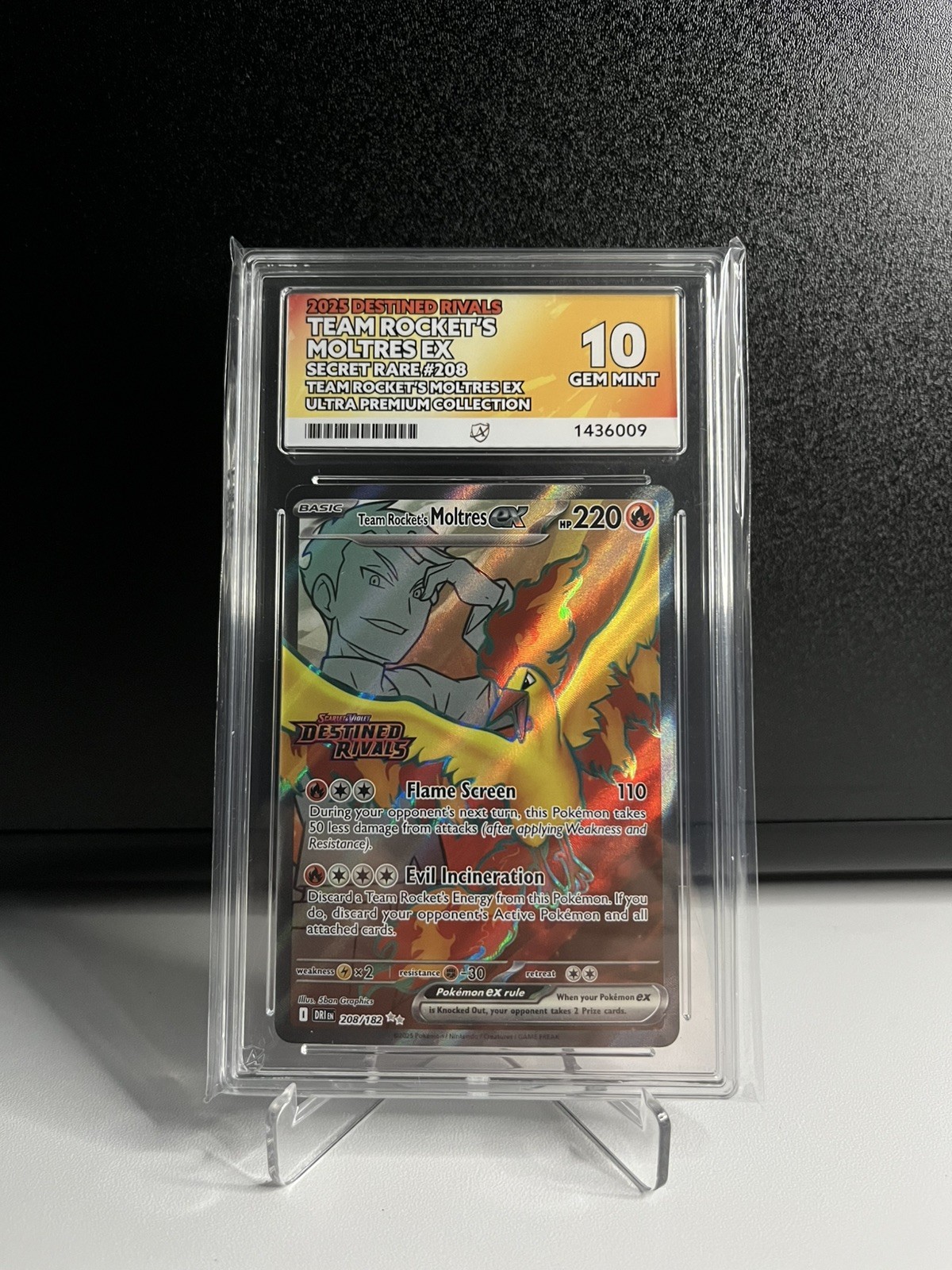 Team Rockets Moltres 208/182 Stamped Promo - ACE 10 Perfect Subs - Pokemon TCG