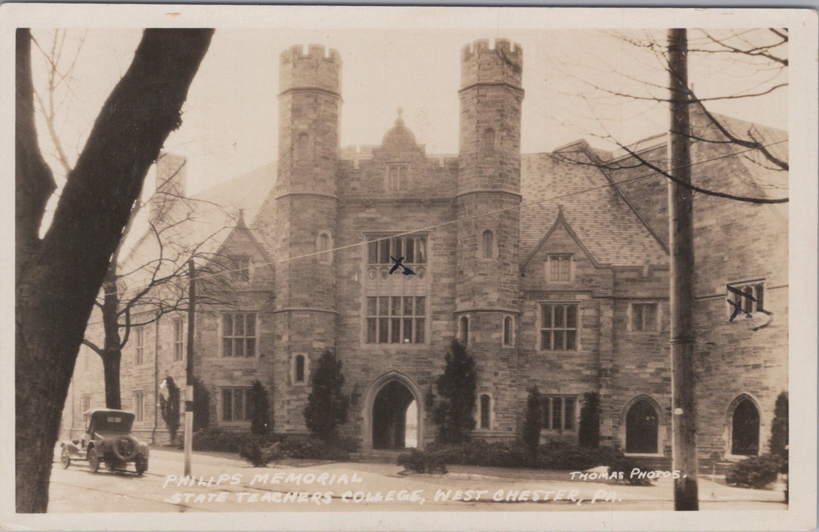 Phillips Memorial State Teachers College West Chester PA Thomas RPPC Postcard