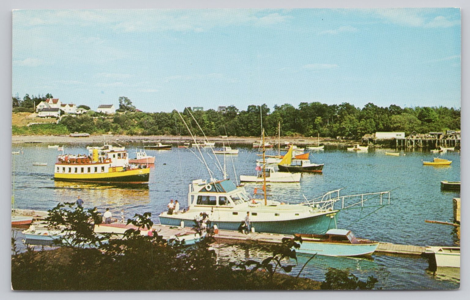 Bailey Island Maine Tuna Tournament Mackerel Cove Excursion Boat Postcard