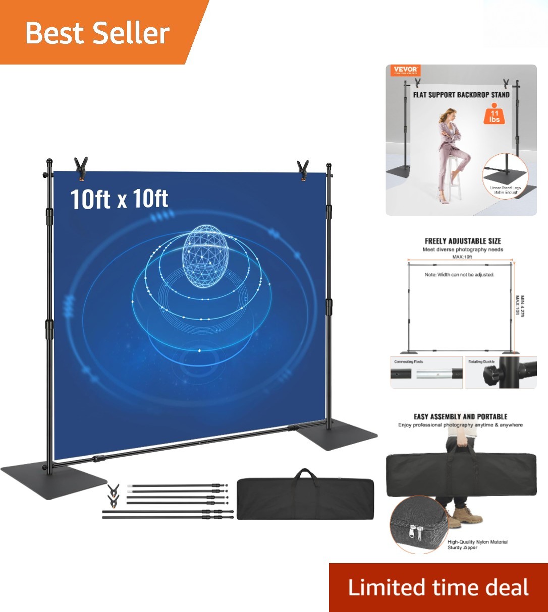 Portable 10ft x10ft Pipe and Drape Support with Clamps - Perfect for Events