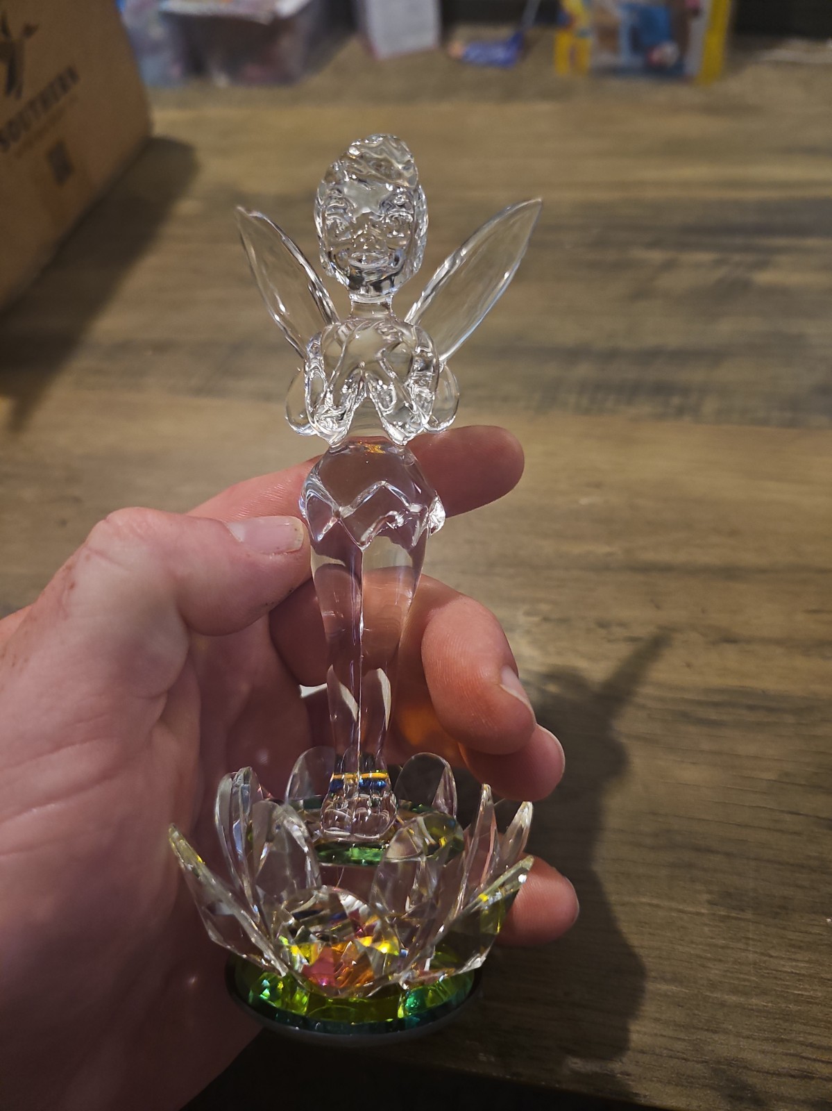 Crystal Disney Parks Arribas Brothers Tinker Bell on Lotus Flower 6.5” Figurine Crystal Disney Parks Arribas Brothers Tinker Bell on Lotus Flower 6.5” Figurine