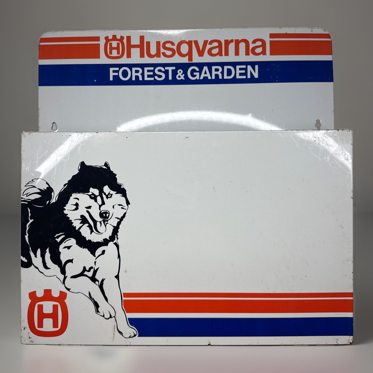 ✨Vintage Husqvarna Forest & Garden Hanging Display Sign 2 Compartment 18”x18”✨