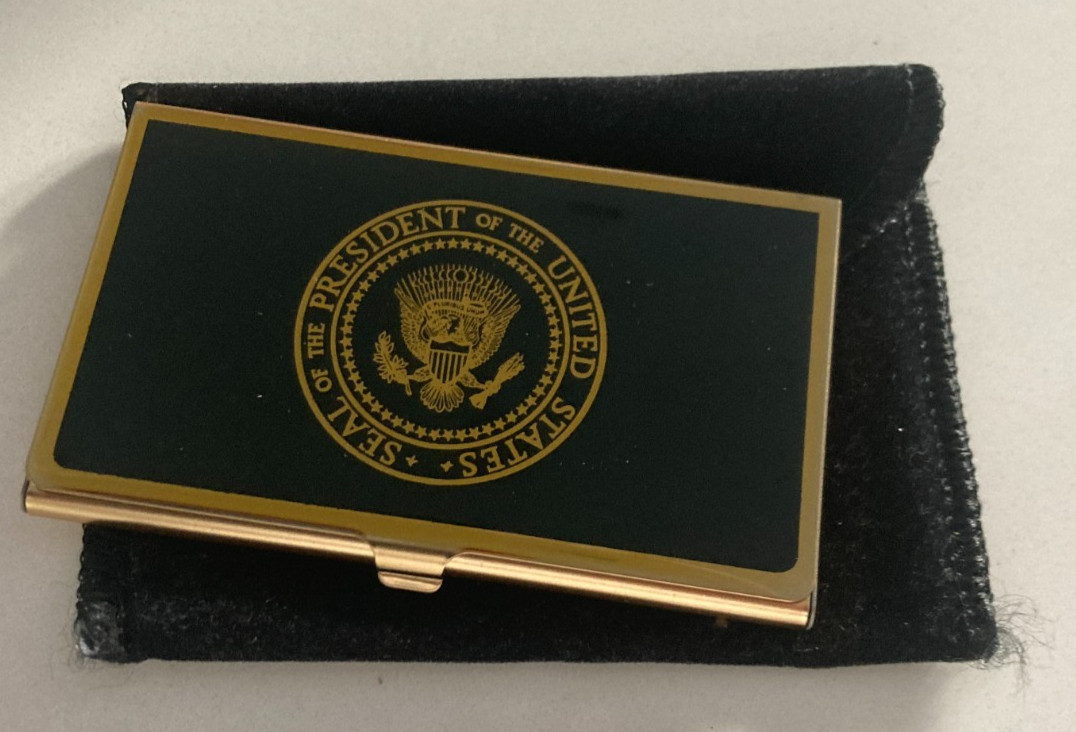 Vintage White House Presidential Seal Business Card Case w/ Box & Pouch Vintage White House Presidential Seal Business Card Case w/ Box & Pouch