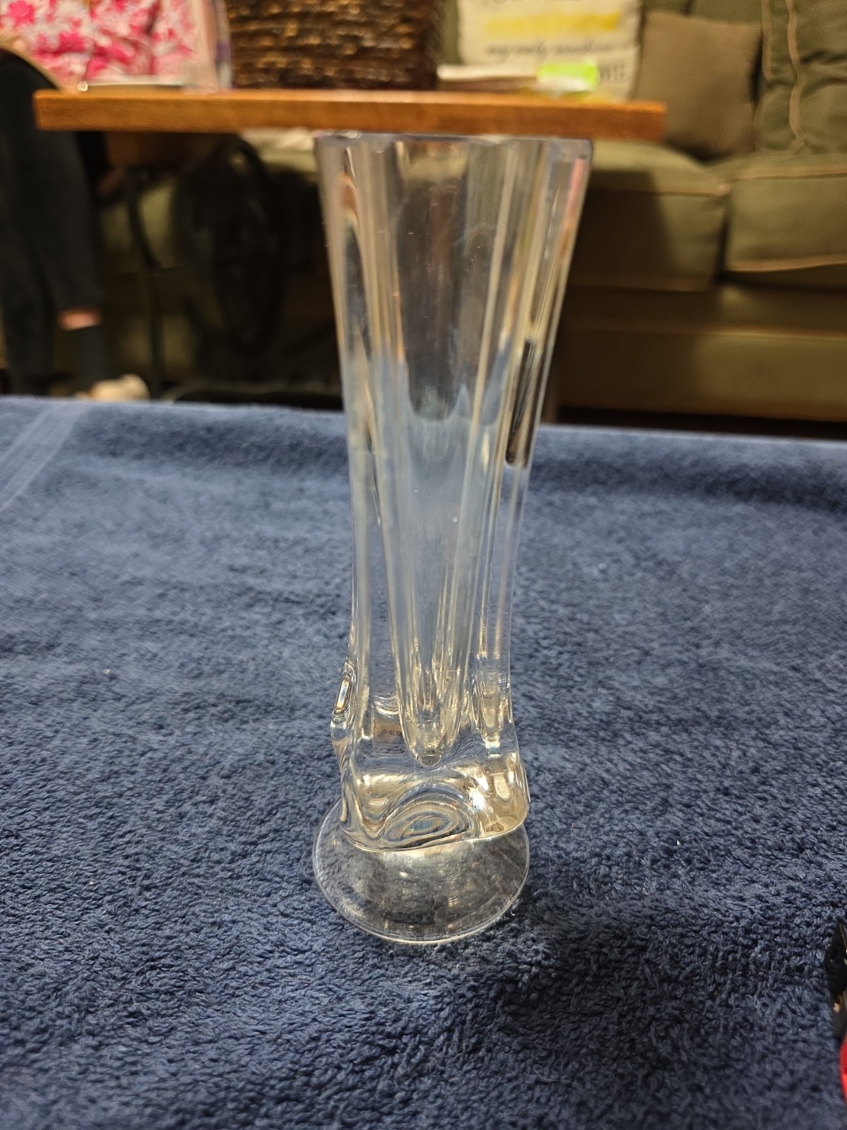 Vintage Clear Crystal Sven Palmqvist Bud Vase By Orrefors 6.25\ Vintage Clear Crystal Sven Palmqvist Bud Vase By Orrefors 6.25\