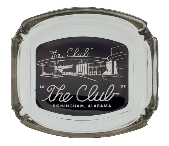 Vintage Clear Glass Marketing Ashtray / The Club / Birmingham Alabama AL Vintage Clear Glass Marketing Ashtray / The Club / Birmingham Alabama AL