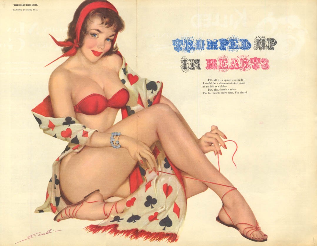 Mauro Scali: Trumped Up in Hearts Esquire pin-up 2 1952