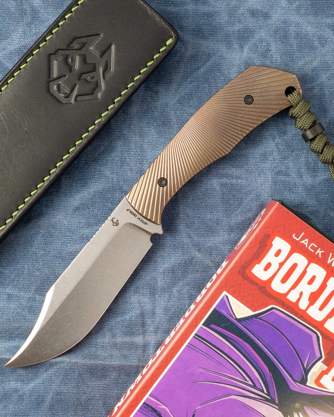 Jack Wolf Knives - BORDERTOWN BOWIE - TITANIUM STARBURST