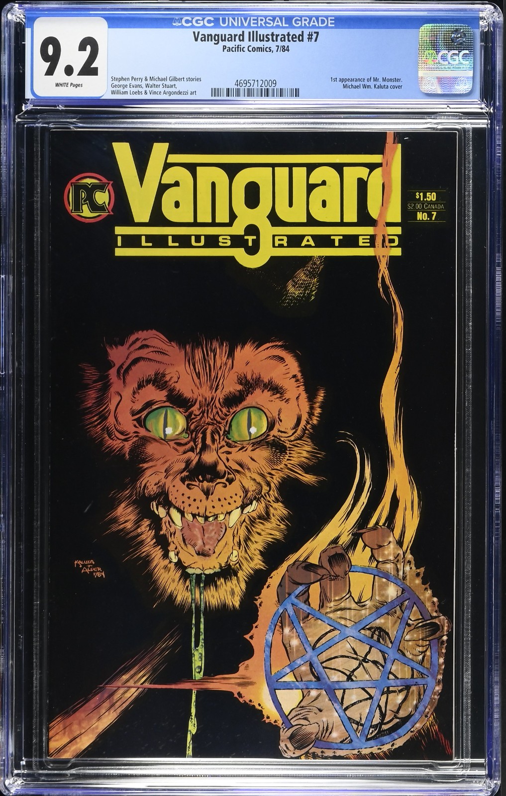 Vanguard Illustrated 7 CGC 9.2 NM- Pacific Comics KEY 1st Mr Monster WP WMC COA