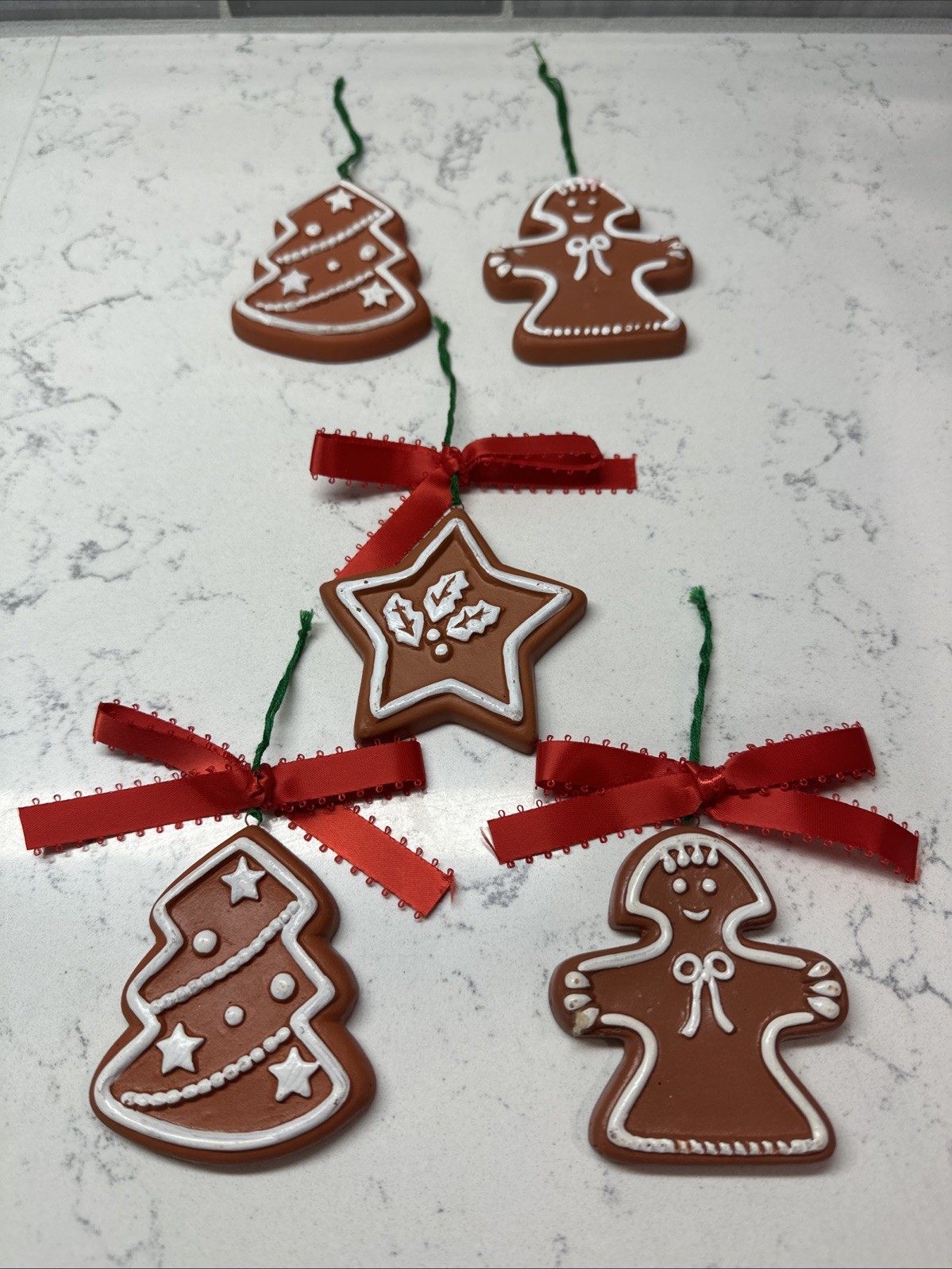 VTG~1984 Hallmark Christmas Ornaments~Clay Gingerbread Cookies~Set of 5