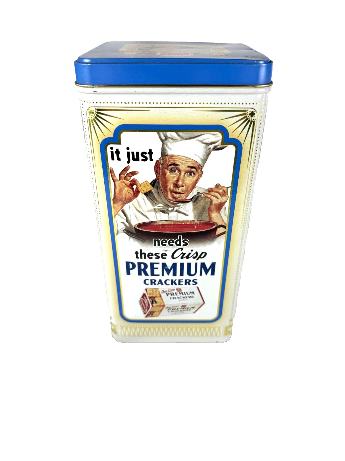 Vintage 1993 Nabisco Thin Crisp Premium Saltine Cracker Tin Collectors Choice