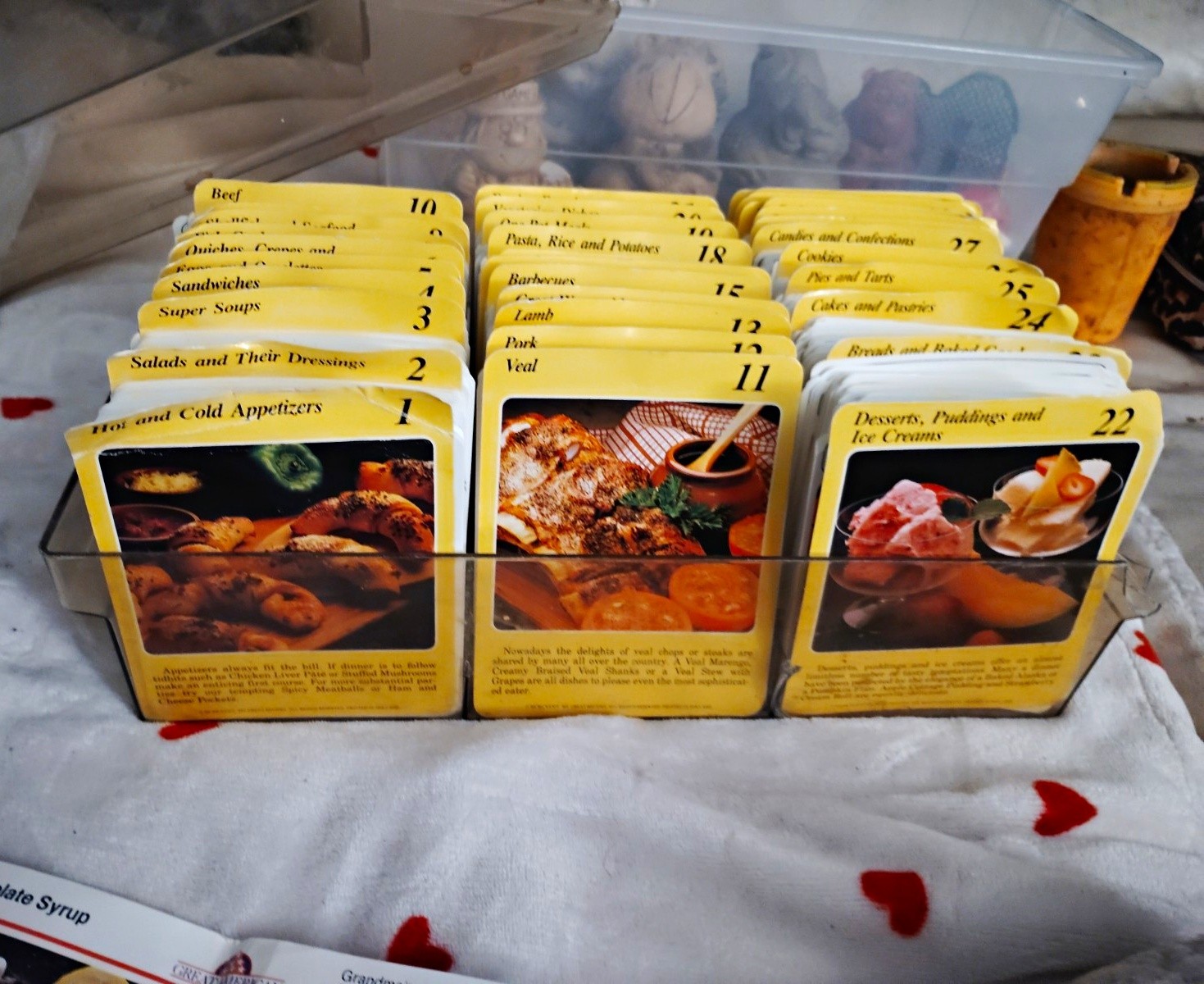 Vintage My Great Recipes Original  Recipe Card Set w/ Plastic Storage Box