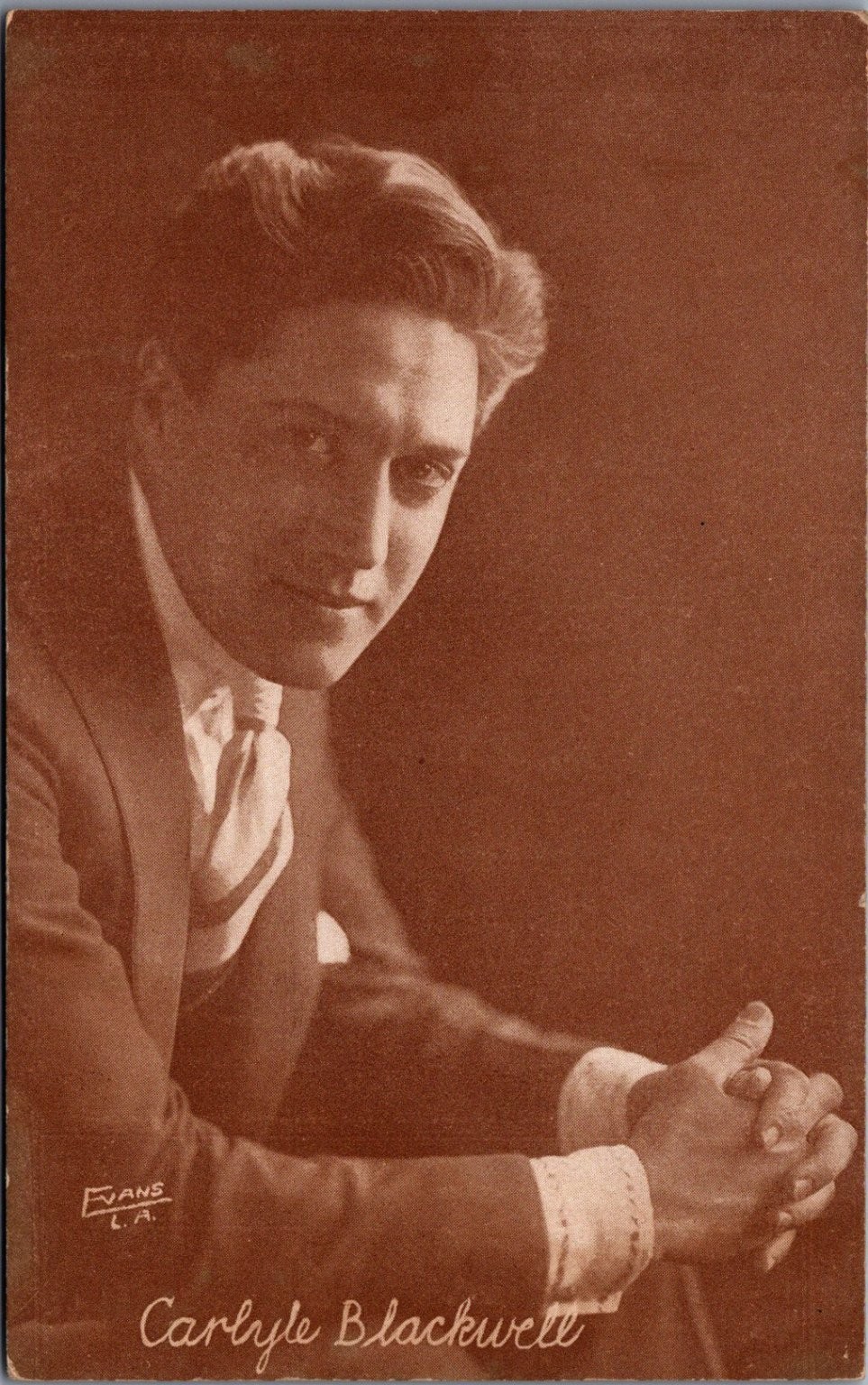 Carlyle Blackwell Silent Film Star RPPC Evans L.A. Actor Portrait Postcard
